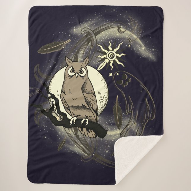 Manta Sherpa Búho y fantasma (Anverso)