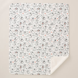 Manta Sherpa Bull Terrier Dog Lover Seamless Pattern Fleece Bla