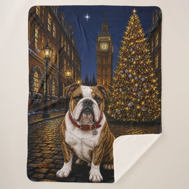 Manta Sherpa Bulldog Atigrado Fiesta  (Anverso)