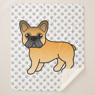 Manta Sherpa Bulldog Francés Ciervo Caricatura de Perro Lindo
