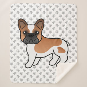 Manta Sherpa Bulldog Francés Piebald Rojo Perro De Dibujos Anim