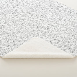 Manta Sherpa Bunches de Bunnies en blanco - sin costura.