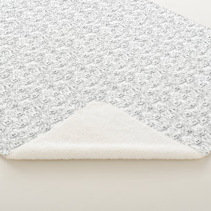 Manta Sherpa Bunches de Bunnies en blanco - sin costura.