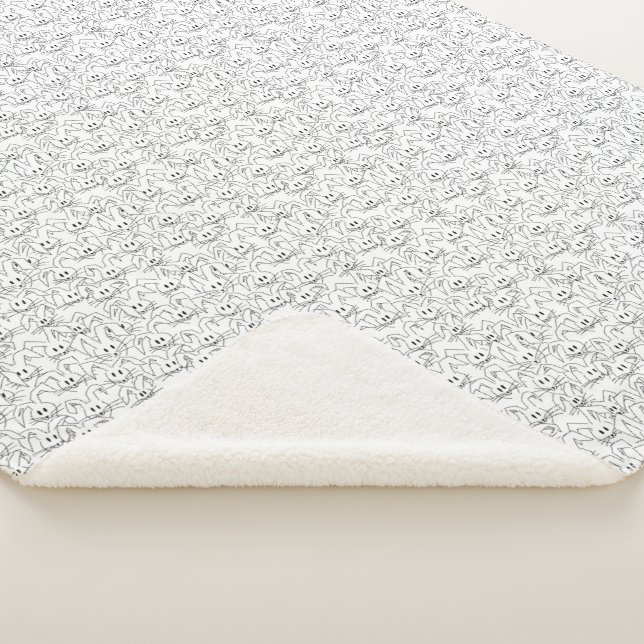 Manta Sherpa Bunches de Bunnies en blanco - sin costura. (3/4)