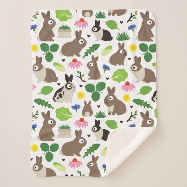 Manta Sherpa Bunnies Y Sus Tratamientos (Anverso)