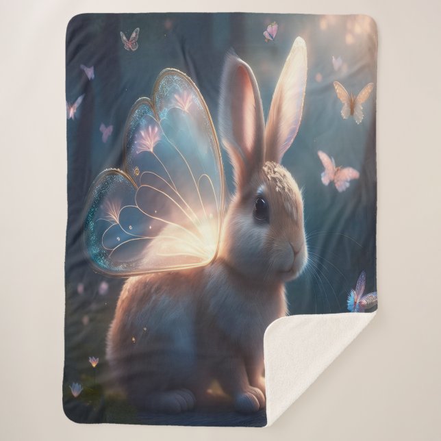 Manta Sherpa Bunny mariposa (Anverso)