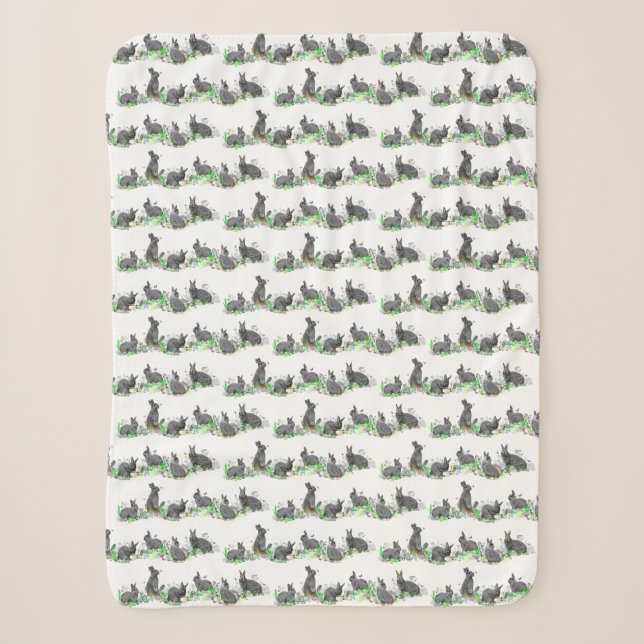 Manta Sherpa Bunny Meadow (elige color) (Anverso)