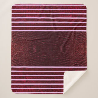 Manta Sherpa Burgundy Exotic Faux Snake Leather Linear Stripe