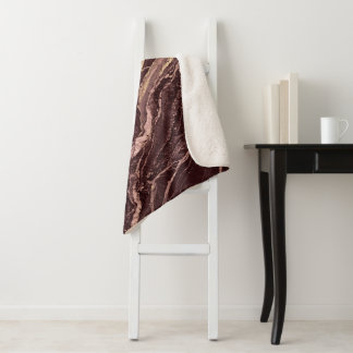 Manta Sherpa Burgundy Marble Stone Elegant Luxury Simple Modern