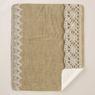 Manta Sherpa Burlap, textura de tela de encaje.
