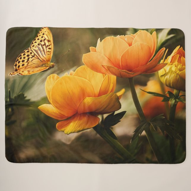 Manta Sherpa BUTTERFLY y un TULIP (Anverso (horizontal))