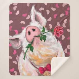Manta Sherpa Caballero Pig - Romántico - Gracioso