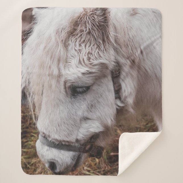 MANTA SHERPA CABALLO BLANCO (Anverso)