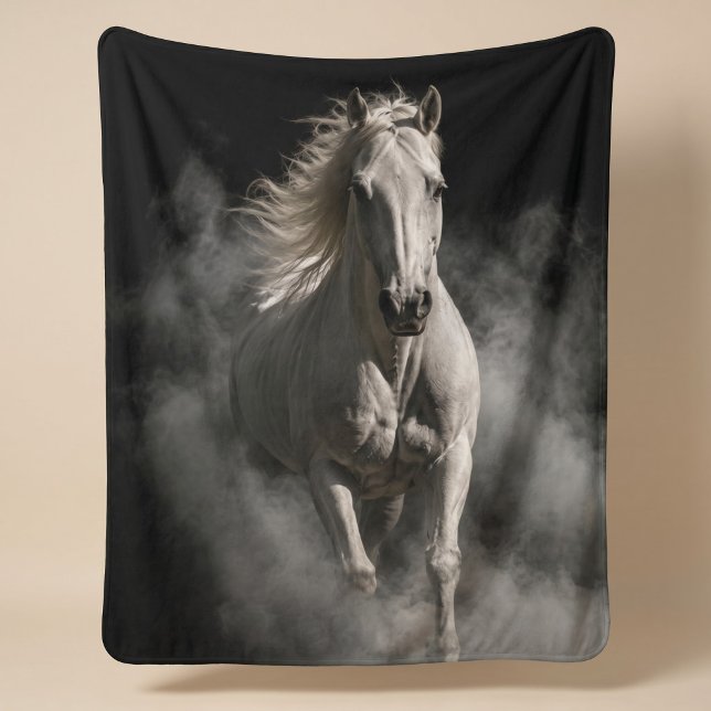 Manta Sherpa Caballo Blanco en Humo (Subido por el creador)