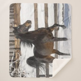 Manta Sherpa Caballo de Invierno