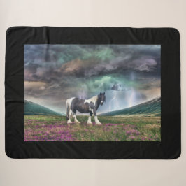 Manta Sherpa Caballo Gypsy Vanner En Tormenta