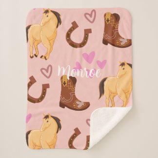 Manta Sherpa Caballo Lover Pink