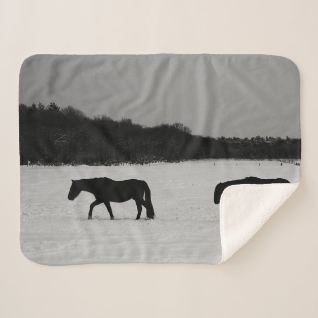 Manta Sherpa Caballos con nieve sbcna (Anverso (horizontal))