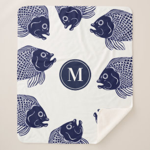 Manta Sherpa Cabezas de pez azul de la Marina Náutica   Inicial