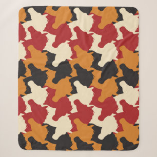 Manta Sherpa Cabezas de unicornio de camuflaje, patrón de repet