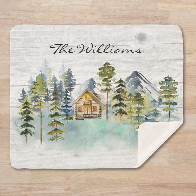 Manta Sherpa Cabina de montaña acuática de bosque de niebla rus (Close up)