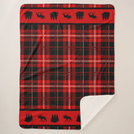 Manta Sherpa Cabina Moose Rojo Tapado Negro