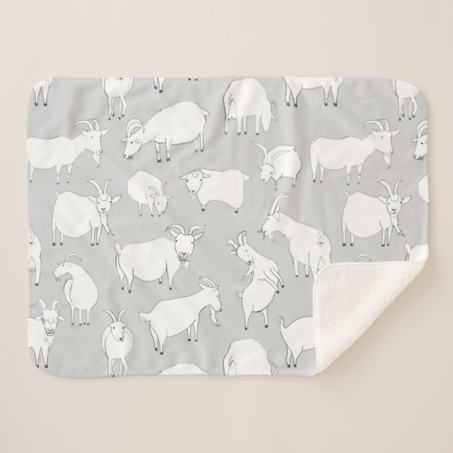 Manta Sherpa Cabras que juegan - gris (Anverso (horizontal))