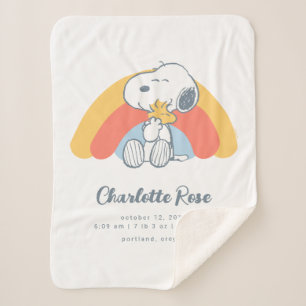 Manta Sherpa Cacahuetes   Arcoiris Snoopy y Woodstock