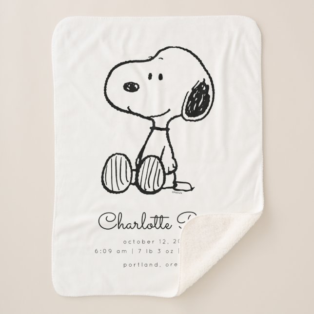 Manta Sherpa Cacahuetes | Bebé Snoopy (Anverso)