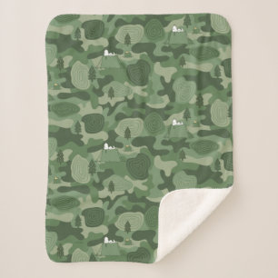 Manta Sherpa Cacahuetes   Campamento de camuflaje Snoopy & Wood