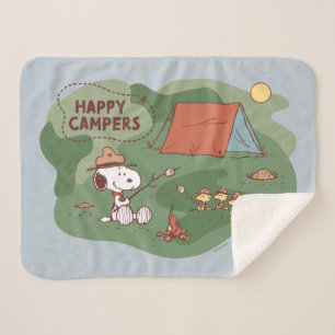 Manta Sherpa Cacahuetes   Camperas felices Snoopy y Woodstock