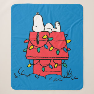 Manta Sherpa Cacahuetes Casa de perros de Snoopy con luces