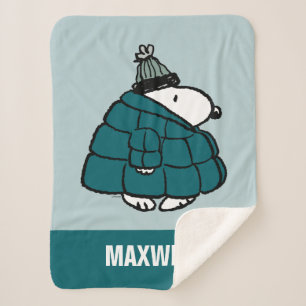 Manta Sherpa Cacahuetes   Chaqueta Snoopy Winter Puffer