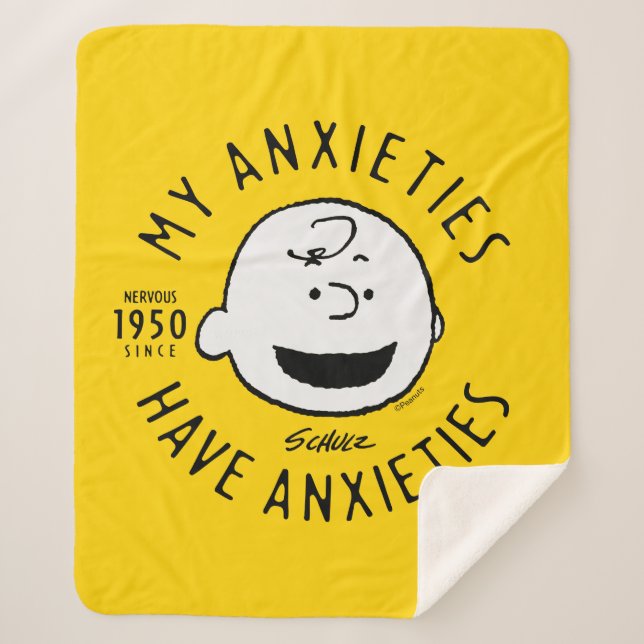 Manta Sherpa Cacahuetes | Charlie Brown Nervous desde 1950 (Anverso)