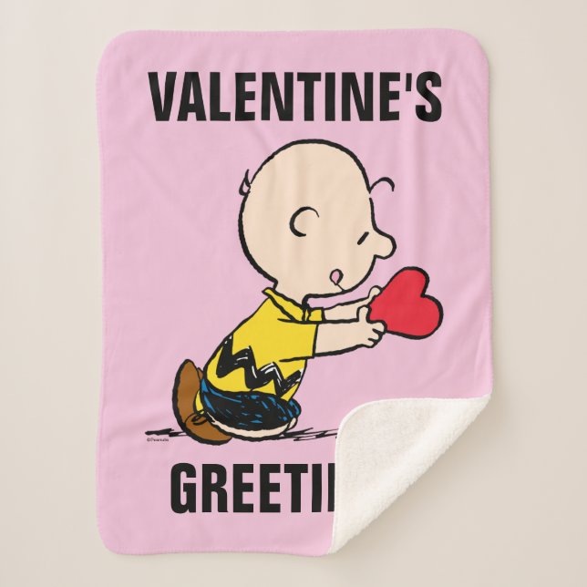 Manta Sherpa Cacahuetes | El día de San Valentín Charlie Brown (Anverso)