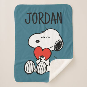 Manta Sherpa Cacahuetes   EL DÍA DE SAN VALENTÍN   Snoopy Heart