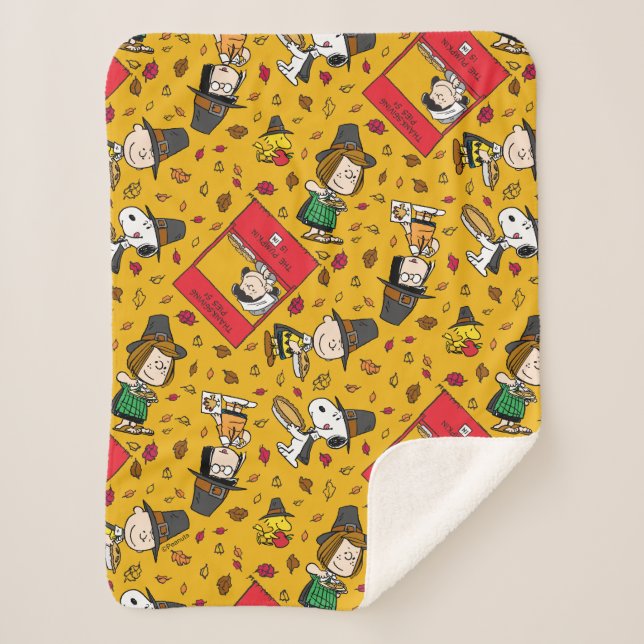 Manta Sherpa Cacahuetes | Feliz Día de Acción de Gracias (Anverso)