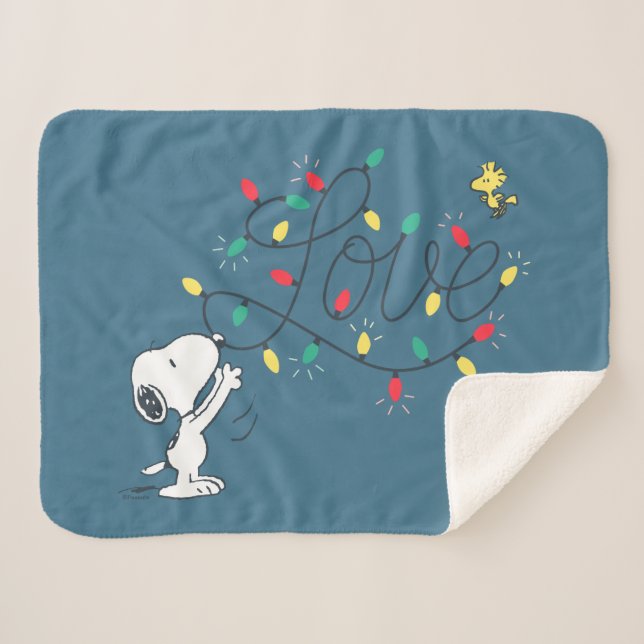 Manta Sherpa Cacahuetes | Festividad de Snoopy y Woodstock (Anverso (horizontal))