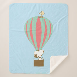 Manta Sherpa Cacahuetes   Globo de aire caliente Snoopy & Woods