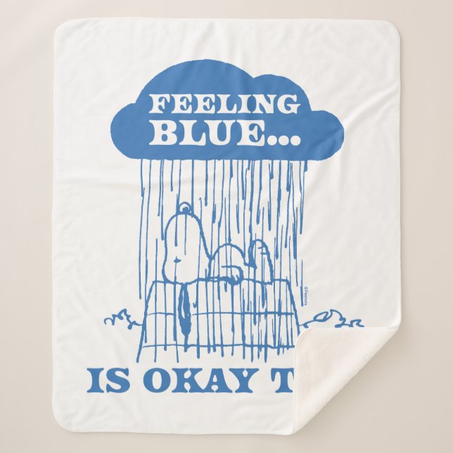 Manta Sherpa Cacahuetes | La Sensación De Azul Snoopy También E (Anverso)