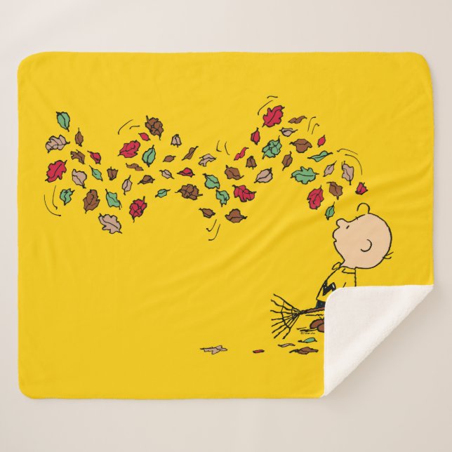 Manta Sherpa Cacahuetes | Las hojas de serpenteo de Charlie Bro (Anverso (horizontal))