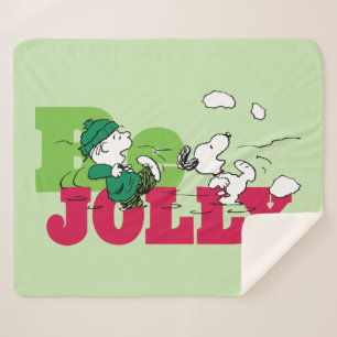 Manta Sherpa Cacahuetes   Linus & Snoopy Be Jolly