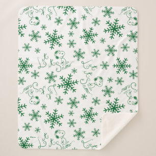 Manta Sherpa Cacahuetes Navidades Snoopy Let It Snow Pattern