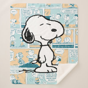 Manta Sherpa Cacahuetes   Patrón cómico de Snoopy