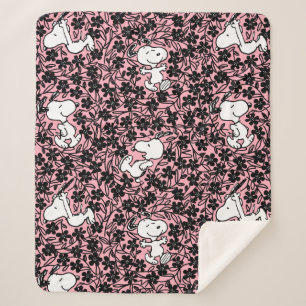 Manta Sherpa Cacahuetes   Patrón de Vino de Flor Snoopy