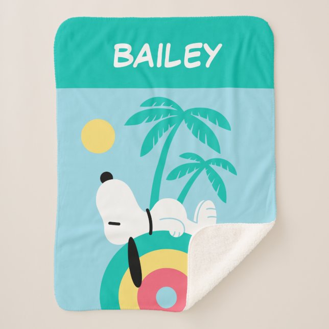 Manta Sherpa Cacahuetes | Snoopy Deco | Añadir su nombre (Anverso)