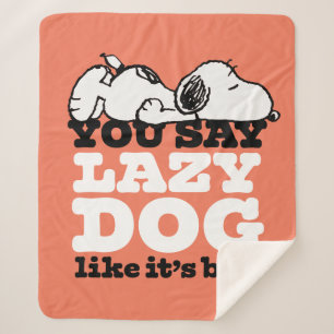 Manta Sherpa Cacahuetes Snoopy dices Perro perezoso como malo