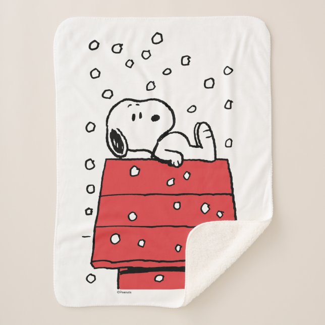 Manta Sherpa Cacahuetes | Snoopy Doghouse Snowflakes (Anverso)