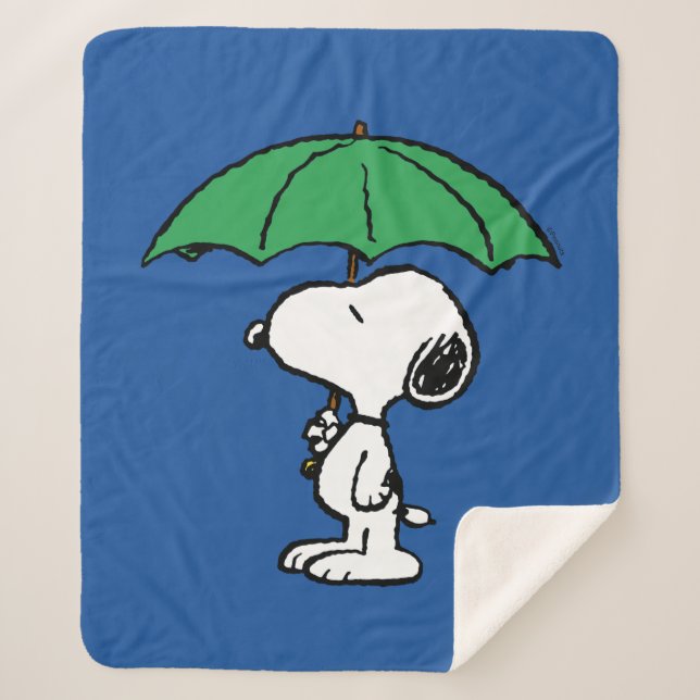Manta Sherpa Cacahuetes | Snoopy Green Umbrella (Anverso)