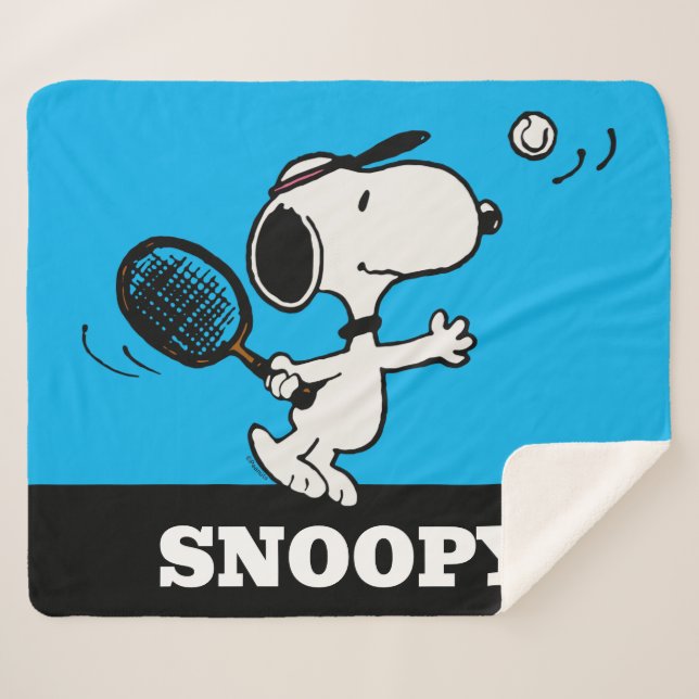 Manta Sherpa Cacahuetes | Snoopy Juega Al Tenis (Anverso (horizontal))